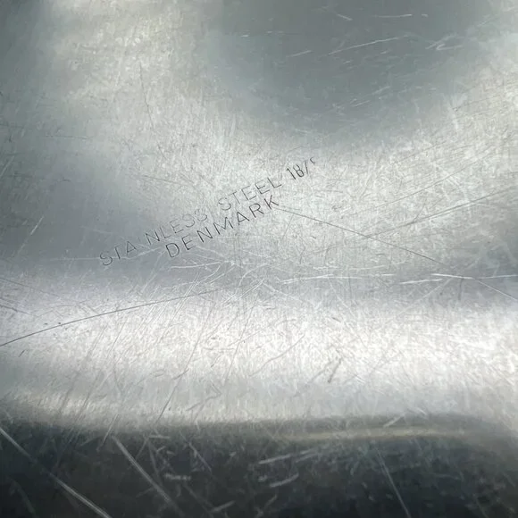 MCM 18/8 Stainless Serving Bowl with Lid Teak Handles Made In Denmark 8.5” - Picture 12 of 14